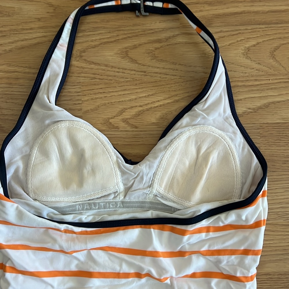 Nautical halter tankini and high cut bottom - Picture 4 of 5